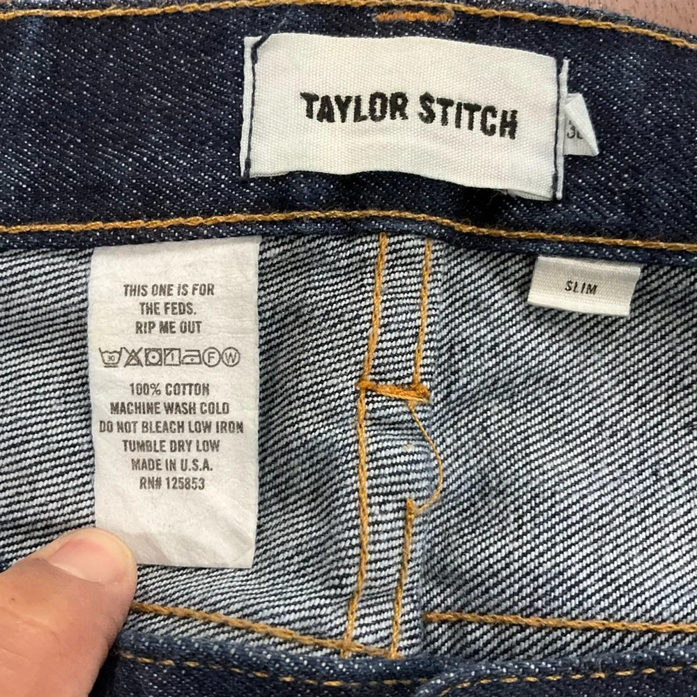 Taylor Stitch Slim Fit Jeans Blue Indigo Denim Button Fly Men’s Size 30